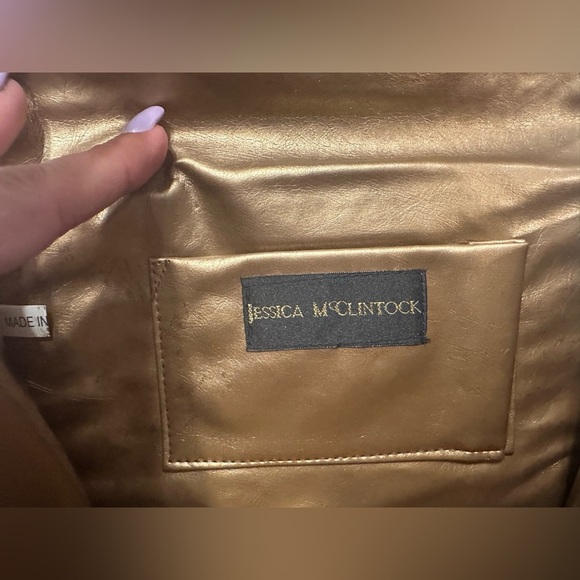 Jessica McClintock Faux Snakeskin Evening Clutch Shoulder Bag Chain Strap - Picture 6 of 10